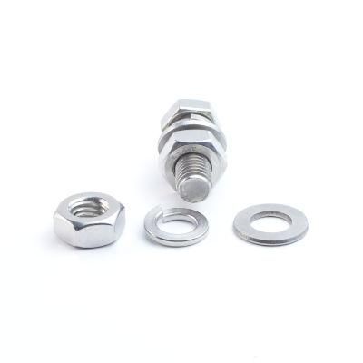Stainless Steel 304 306 Hex Screws and Nuts A2-70 A4-80 Customized Bolt Screw and Hex Nut with Spring Washer