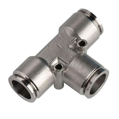 Union Tee Stainless Steel Pneumatic Fittings with Mounting Hole