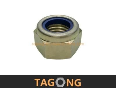 Yellow Zinc Class 10 M24 DIN6924 Hex Nylon Insert Nuts