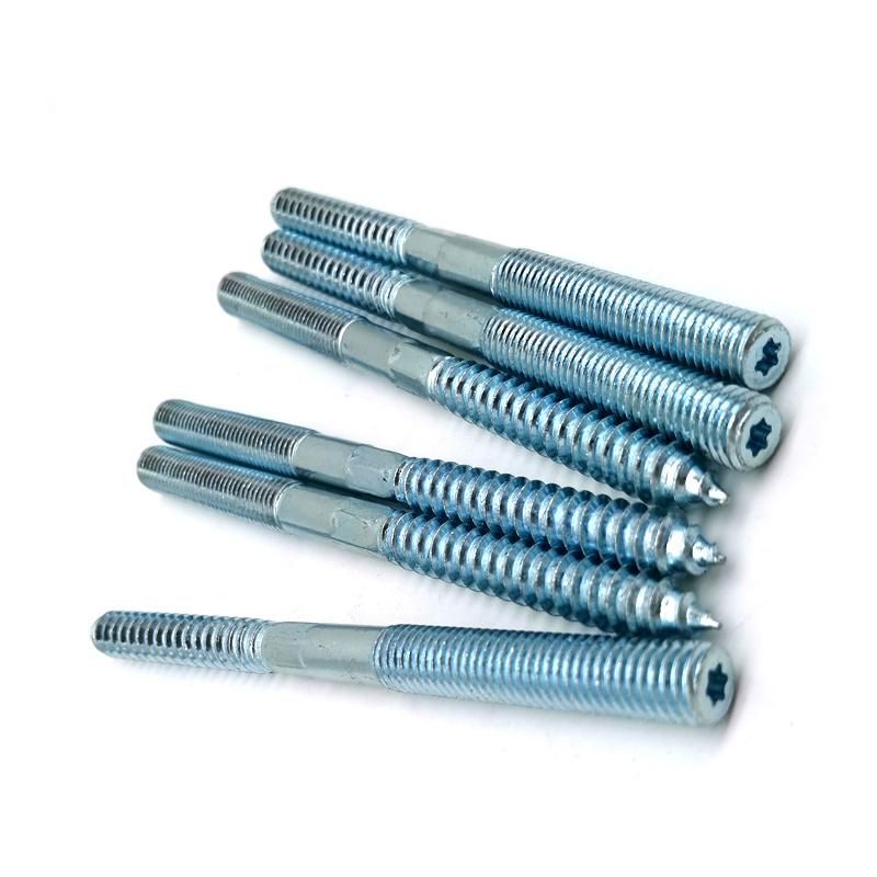 Zinc Plated Carbon Steel Double Threaded Dowel Screw Hanger Bolt
