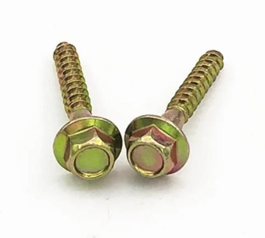 Made in China Carbon Steel Yellow Zinc Plated Hex Flange Head Screw