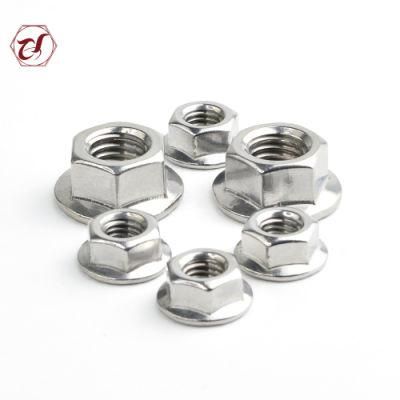 Stainless Steel SS304 DIN6923 Hex Nuts Hexagonal Flange Serrated Nut
