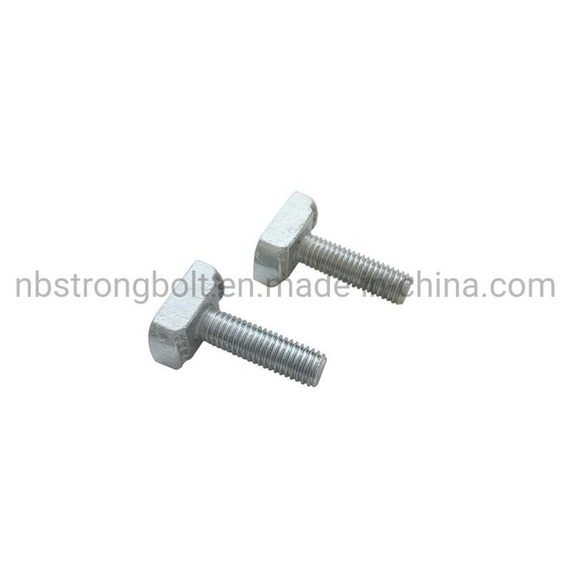 Customized T Head Bolt Galvanized Carbon Steel Zinc Plated