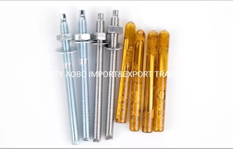 Carbon Steel Galvanized Zinc Plated Chemical Anchor Bolt Stud Bolt Through Bolt M8-M30