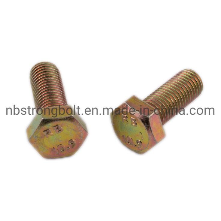 DIN933 Screw Cl. 8.8 Hex Bolt with Yellow Zinc Plated