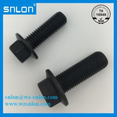 Fine Thread Hex Flange Bolt Black Finish