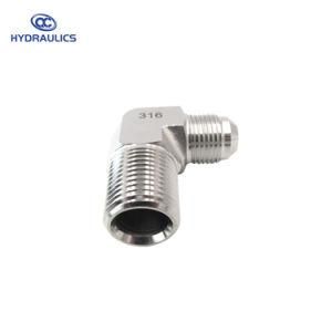 Stainless Steel Fittings Male 37 Degree Jic X Male NPT 90 Degree Elbow Adapters 2501