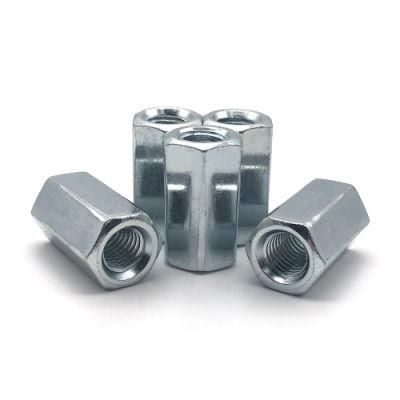 Factory Wholesales Hexagon Nuts White Zinc Plated M6 M8 M12 Hex Long Nut DIN6334