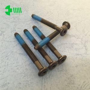 Flat Head Hex Socket Joint Connector Bolt in Blue Nylok
