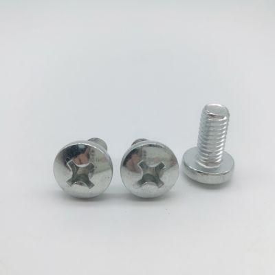 Flat Round Head Screw with White Zinc