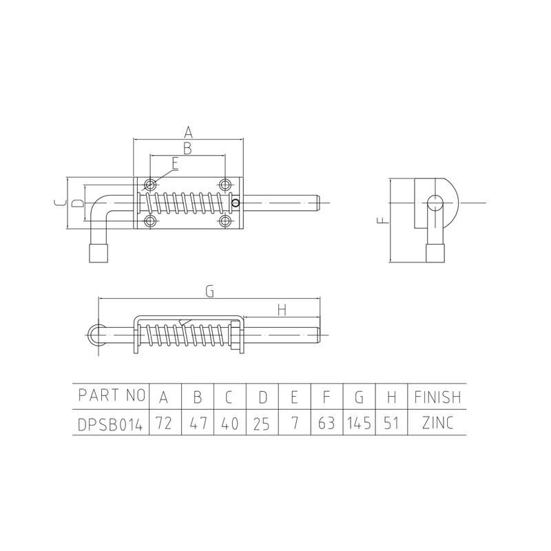Spring Loaded Bolts Locking Bolt