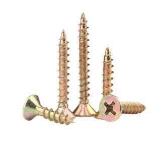 Blue White Yellow Zinc Poz Countersunk Double Csk Head DIN7505 Chipboard Screws