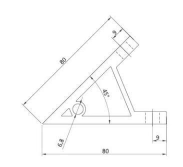 45 Degree Support Angle Piece Aluminum Bracket Profile Corner Connector