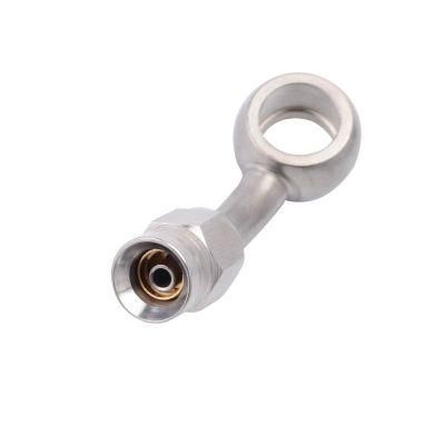 An3 Stainless Steel 45 Degree 10 mm Banjo Eye Brake Hose Fitting PTFE Ends Adapter for Auto Motor