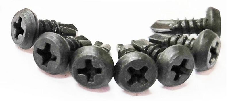 Black Phosphatd Finish / Zinc Plated Phillips Drive Pan Head Drilling Point Framing Screws with Serrations Under Head
