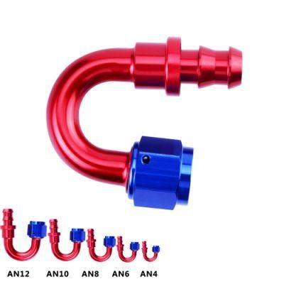 High Quality 180 Degree Push Lock an Hose Ends Adapter for Oil Cooler Hose
