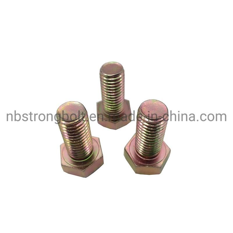 DIN933 Screw Cl. 8.8 Hex Bolt with Yellow Zinc Plated
