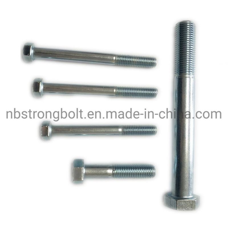 DIN931 Hex Bolt, Hex Cap Screw Gr. 10.9 with Withe Zinc Plated