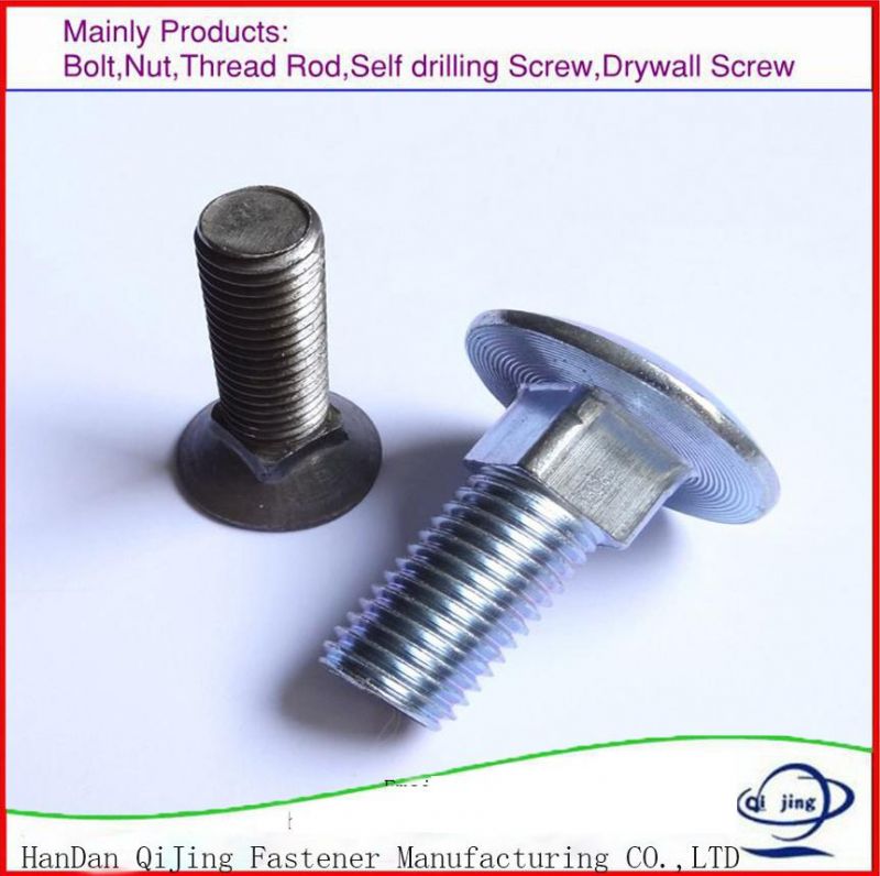 High Carbon Steel Fasteners Mushroom Head DIN603 /Carriage Bolt