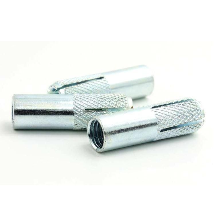 Drop-in Anchor Bolt, Knurled Anchor, Carbon Steel. Zinc Plated. Galvanized