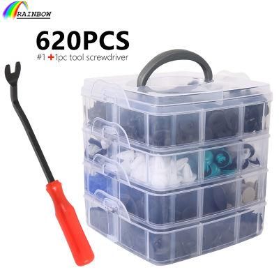 620PCS/Box Auto Bumper Fastener Hole Rivet Retainerpush Engine Cover Car Fastener Clips Mixed Car Fasteners