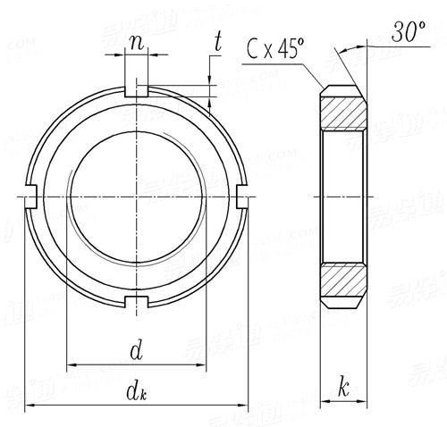 Slotted Round Nuts for Hook Spanner, ISO Metric Fine Thread in China