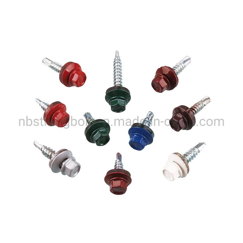 Hex Washer Head Self Drilling Screw with Bonded Washer Head Painted More Than 10 Years Produce Expricence Factory