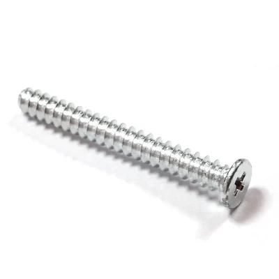 White Zinc Plated Ultra Low Head Cross Self Tapping Flat Tail Screws
