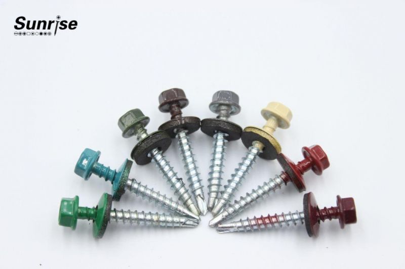 Customized Colorful Hex Washer Head Wspoon Point Ruspert 1000 Small Self Drilling Roof Screw