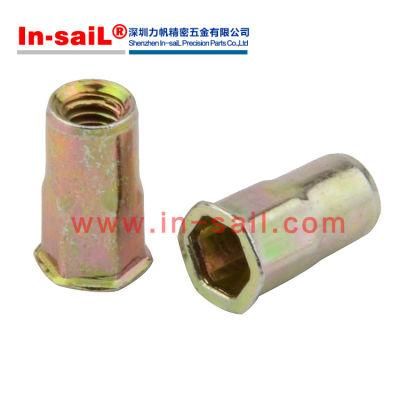 Half-Hex Shank Low-Profile Head Threaded Insert -Open End Aehs8