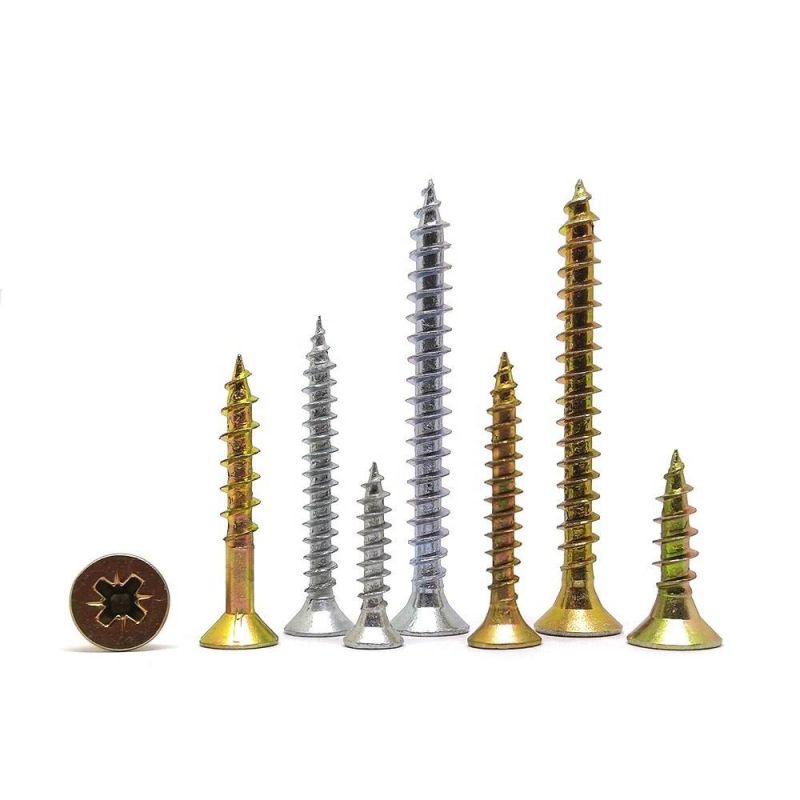 China Wholesale Self Tapping Chipboard Screw Yellow Zinc Plated Chipboard Screw