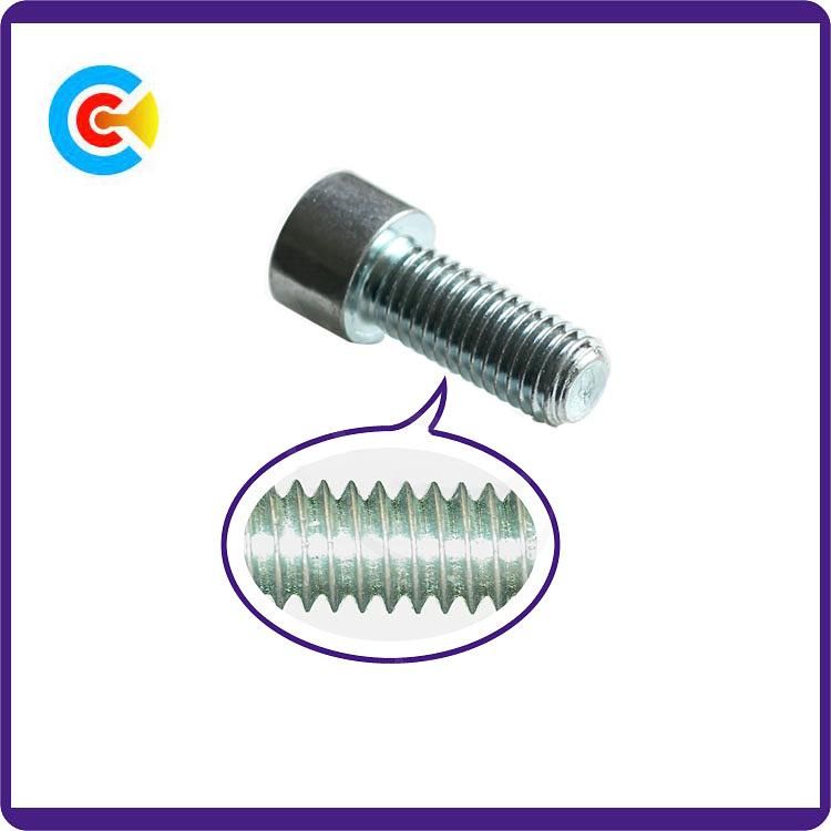 DIN/ANSI/BS/JIS Carbon-Steel/Stainless-Steel Cylindrical Head Hexagon Screw for Building/Car Railway