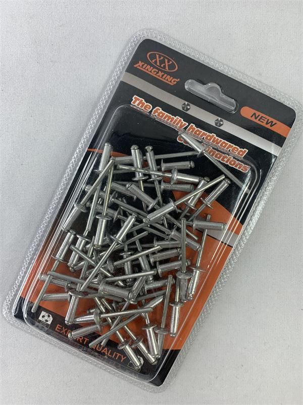 DIN7337 Blind Rivet Large Head Stainless Steel Aluminum Blind Rivet Nail Blister Plastic