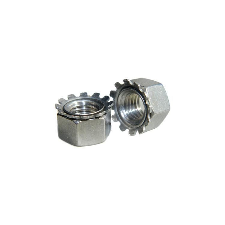 304 Stainless Steel K-Nut Cap Hex Lock Nut for Indoor and Outdoor Decoration Hex Flange Square Thin Nylon Insert Lock Cap Wing Channel Coupling Weld Nuts