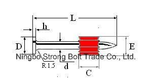 High-Strength Shooting Nail with Red Washer (Cold Forge)