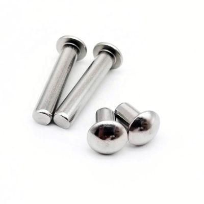 M0.8 M1 M1.2 M1.4 M1.6 M2 M2.5 M3 M4 M5 M6 A2-70 304 Stainless Steel Button Round Head Solid Rivet Self Plugging GB867