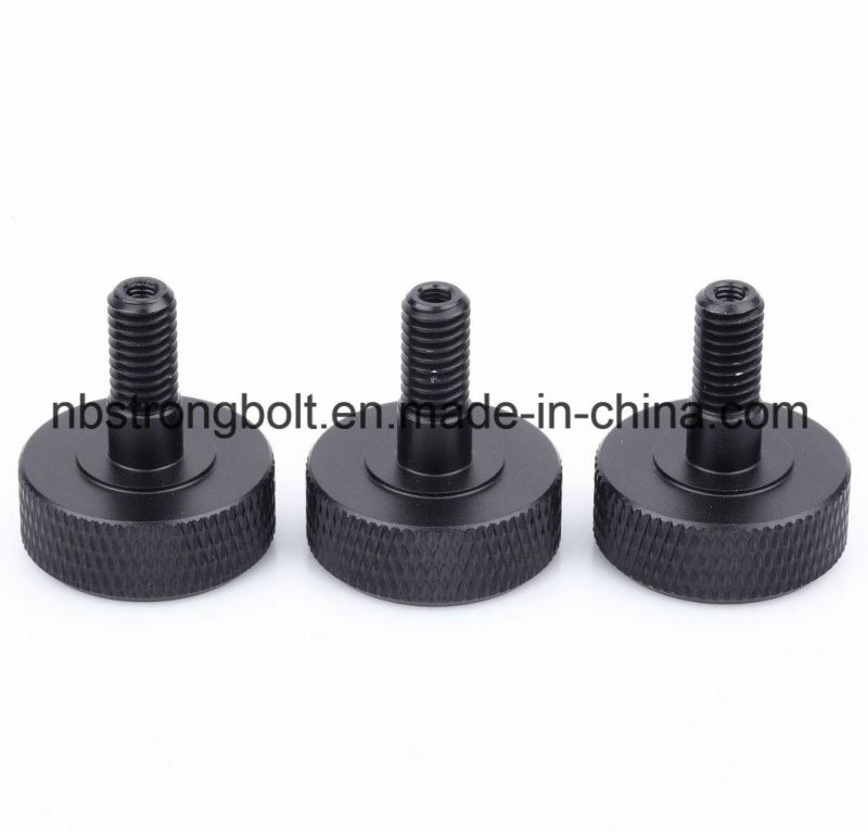 CNC Precision Custom Stainless Steel Knurling Screw Large Flat Head Hand Screw Adjustment Screw Manual Anti-Loose Locking Screw