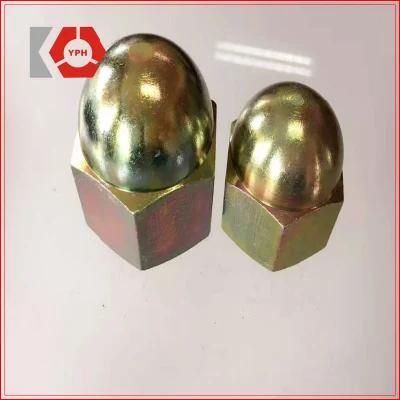 DIN 1587 Stainless Steel Hex Cap Nut Yellow Zinc Plated