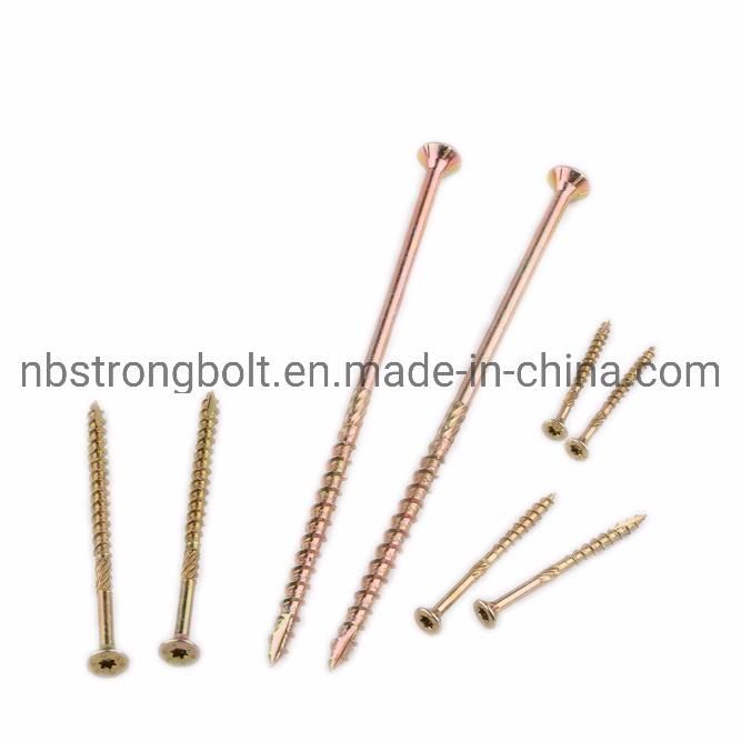 Chipboard Screw DIN7505 Pozi Drive Csk Head Yellow Zinc Plated Flat Head Screw