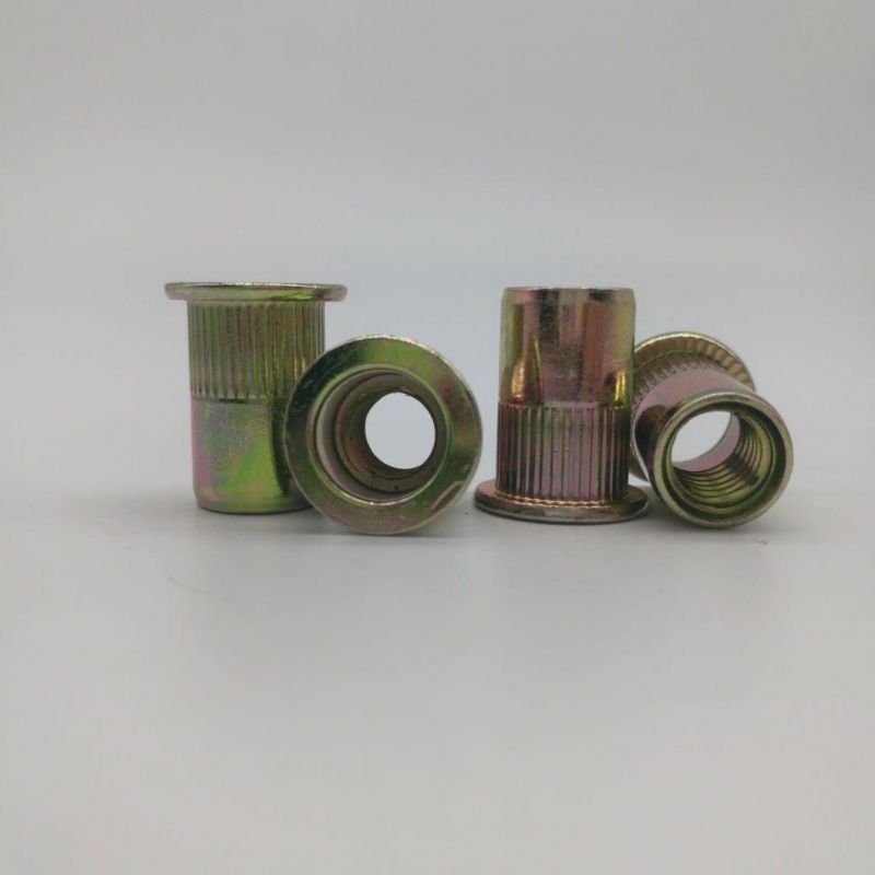 Flat Head Open End Knurled Shank Rivet Nuts