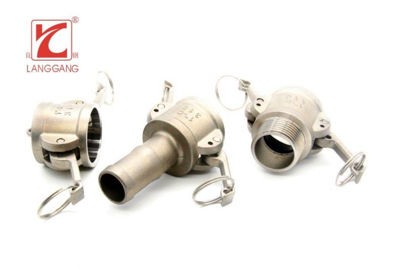 Standard 304 Stainless Steel Casted BSPT/NPT Thread Type-C Coupler Hose Shank Camlock