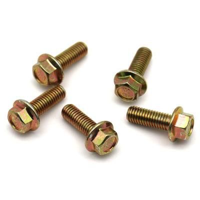 DIN6921 Aluminum Zinc Coating Grade 8.8 12.8 Hexagon Flange Bolt and Nut Stainless Steel 304 316 Serrated Hex Head Flange Bolt