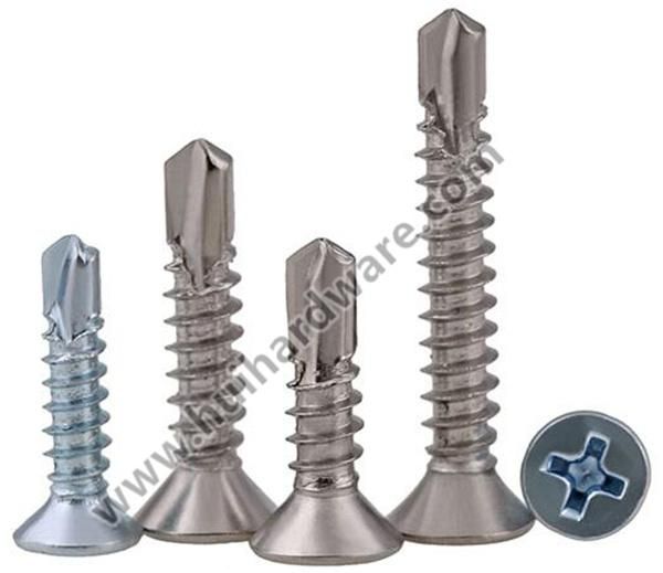 304/316/410 Stainless Steel Philips Flat Head Self Drilling Tek Screw