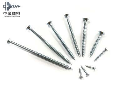 Pozidriv Flat Head Chipboard Screw Double Csk Flat Full Thread C1022 Harden White Zinc Plated 4X60mm Chipboard Screw