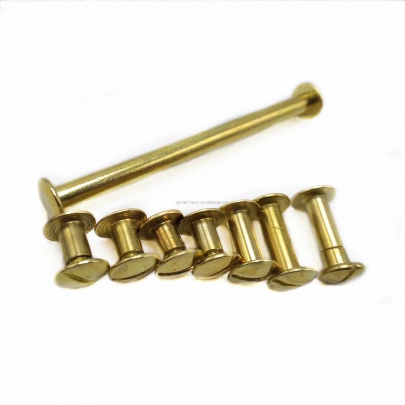 Nickel Plated Monk Head Nail Chicago Male and Female Rivets Screw