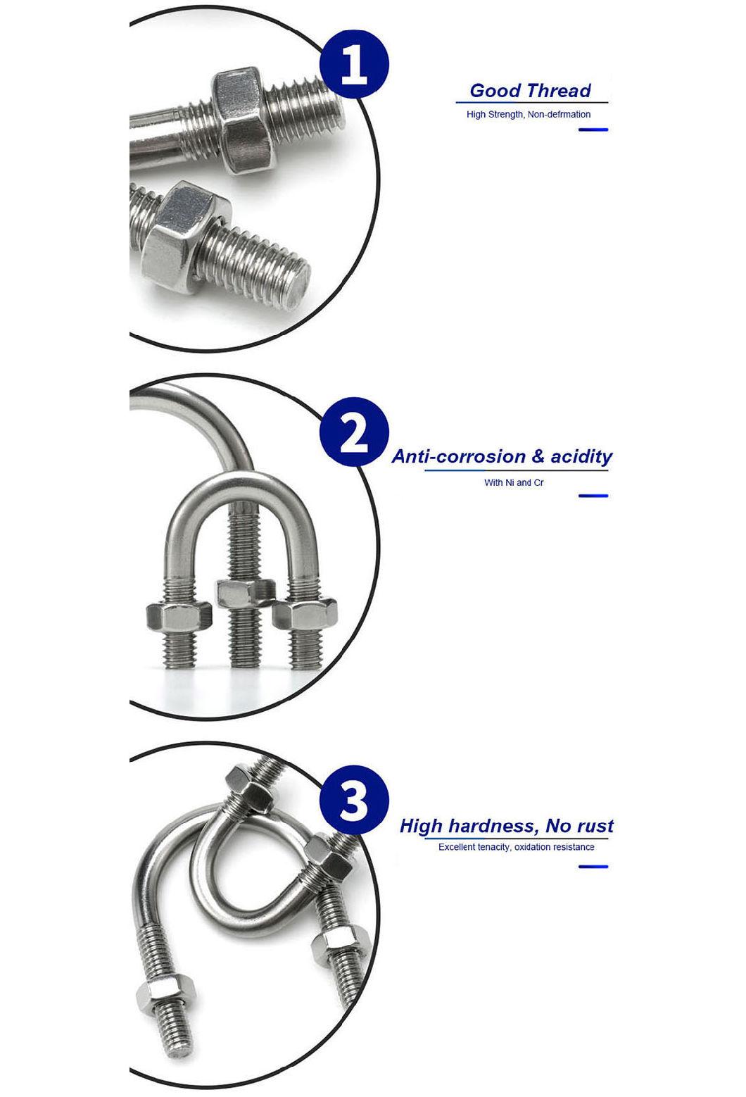 Stainless Steel Hardware Spare Parts U Bolt & Nut DIN931 DIN931 Hex Bolt/Anchor Bolt/Structural Heavy Hex Bolt/T Head Bolt