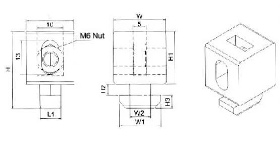 Multi Block Aluminium Profile Connector