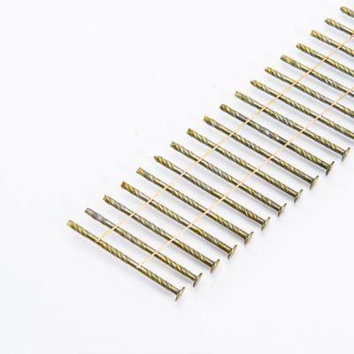 Yellow Coated Painted Pallet Coil Nails Screw Shank