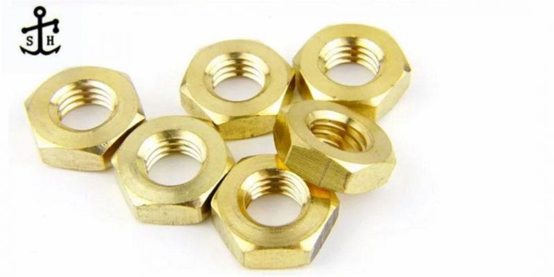 Factory Direct Brass Nuts Jam Hex DIN 936 Hexagonal Thin Lock 439 Nuts