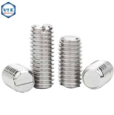 Stainless Steel A2 Set Screws with Slotted Head Drive and Flat Point
